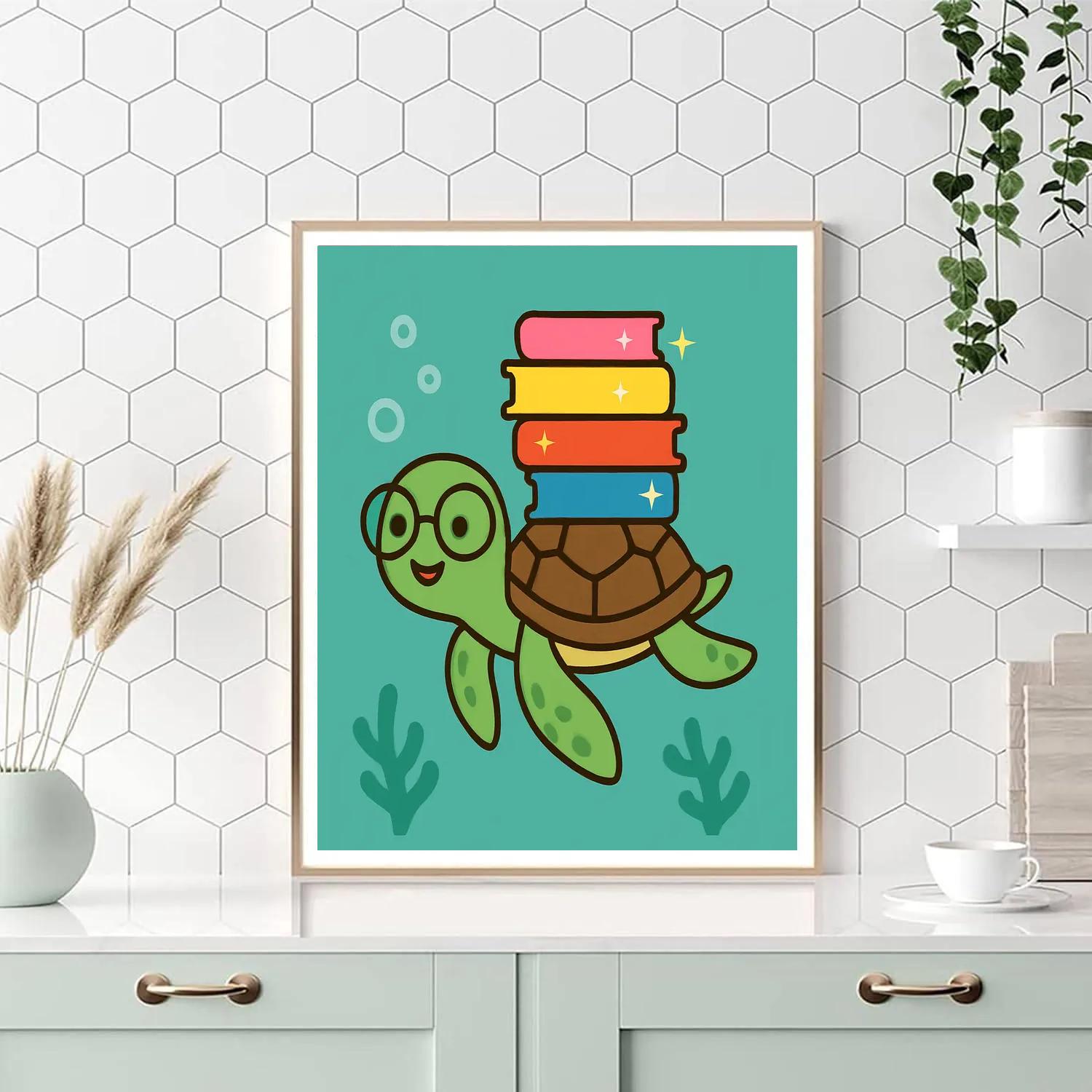 Comet Library Turtle DIY paint by numbers