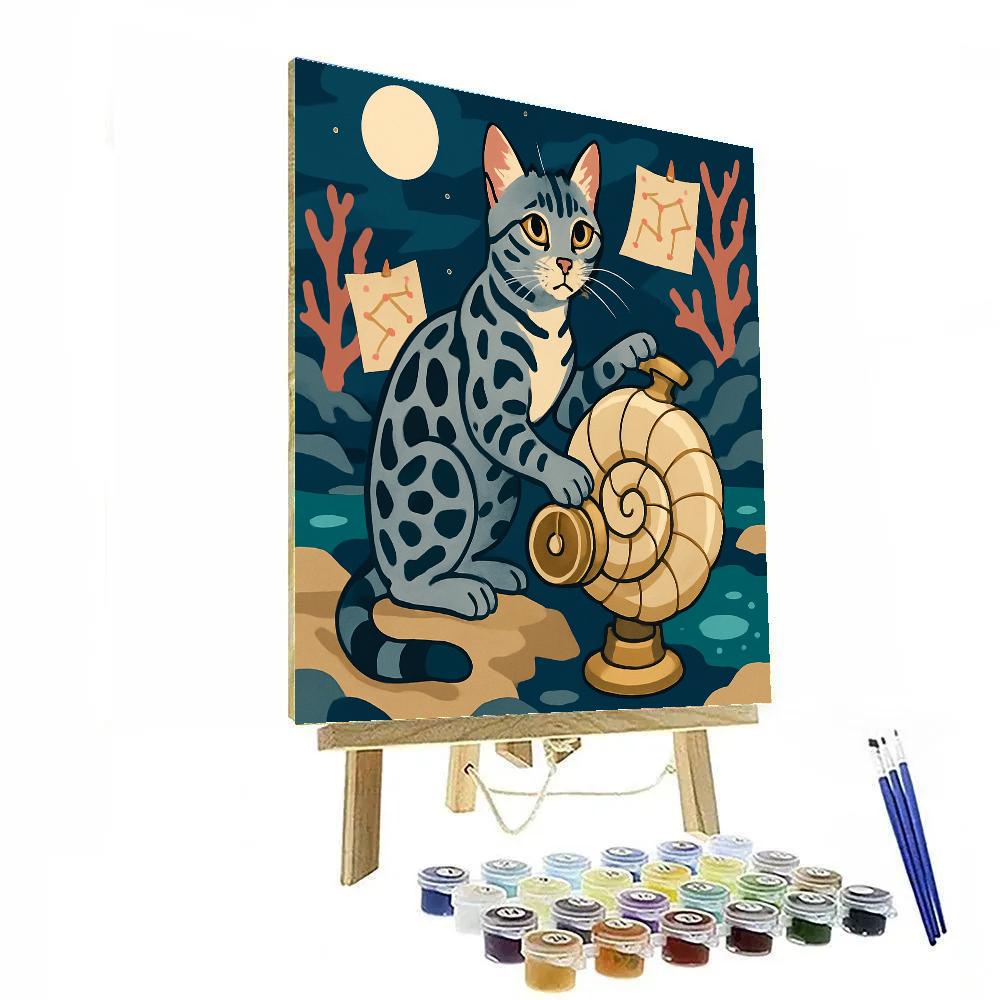 Tideglass Observatory Cat paint by numbers