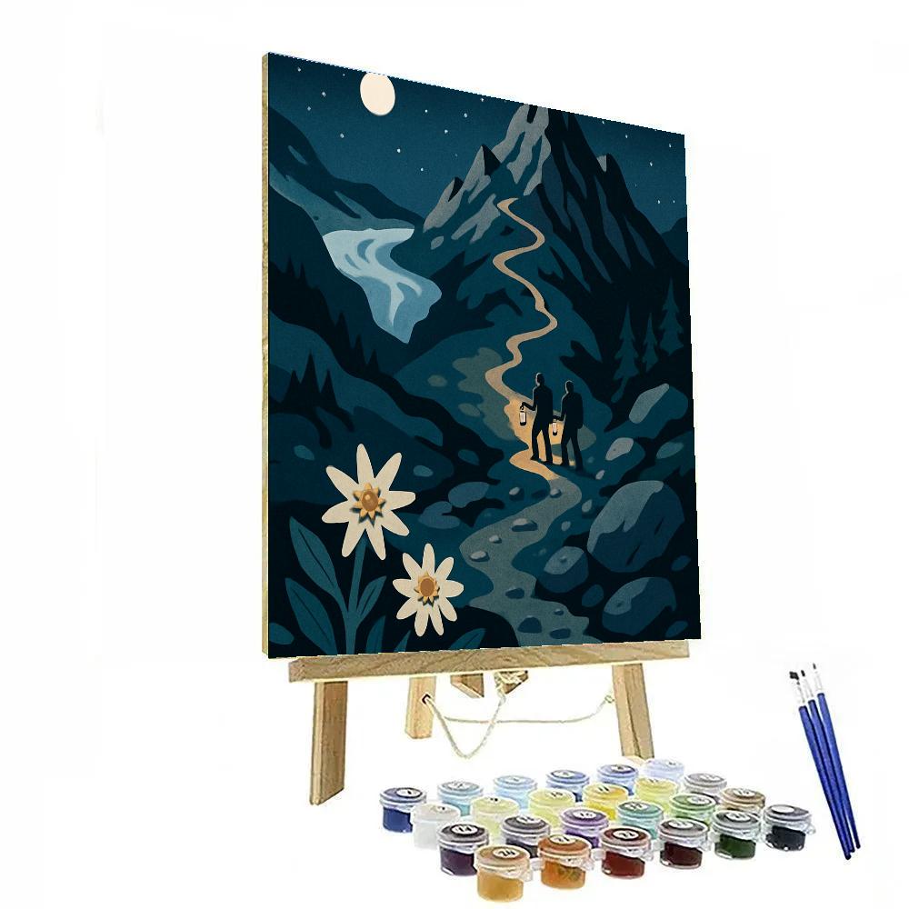 Lanternlit Mountain Switchbacks Paint by numbers kits