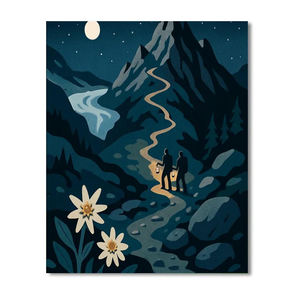 Lanternlit Mountain Switchbacks Paint by numbers kits