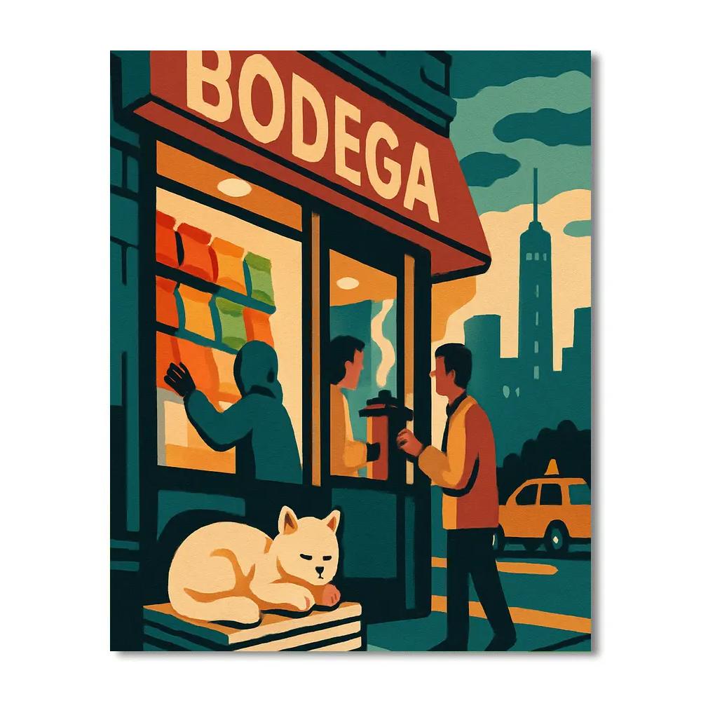 Stained Glass Bodega Dreams In New York Painting by numbers kit