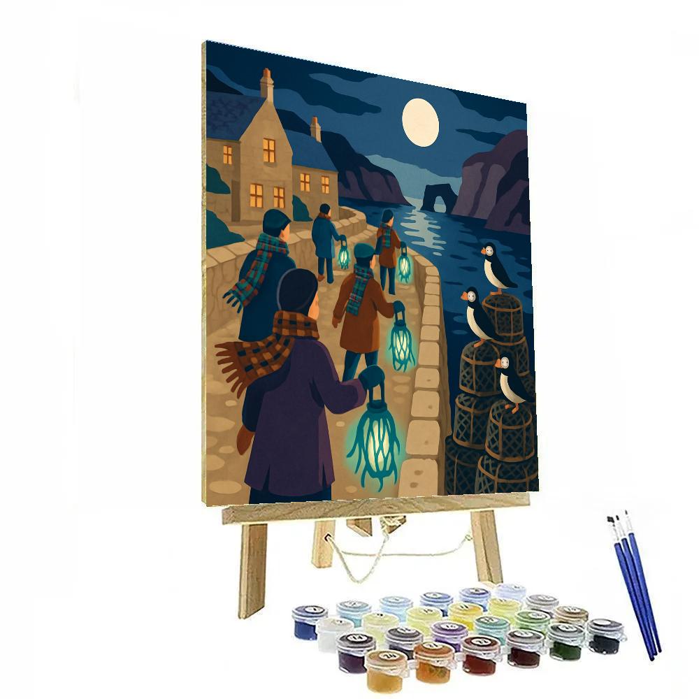 Kelp Lantern Procession In Scotland Twilight Paint by numbers kits