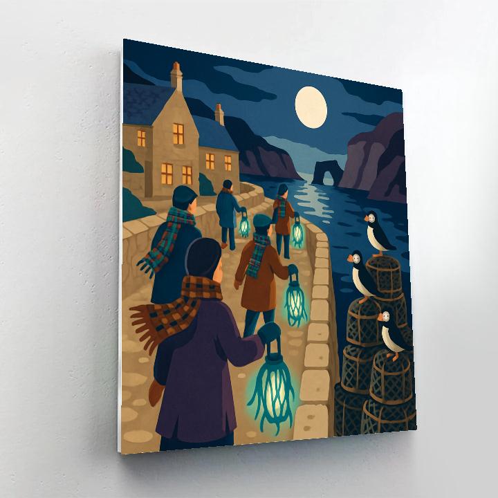 Kelp Lantern Procession In Scotland Twilight Paint by numbers kits