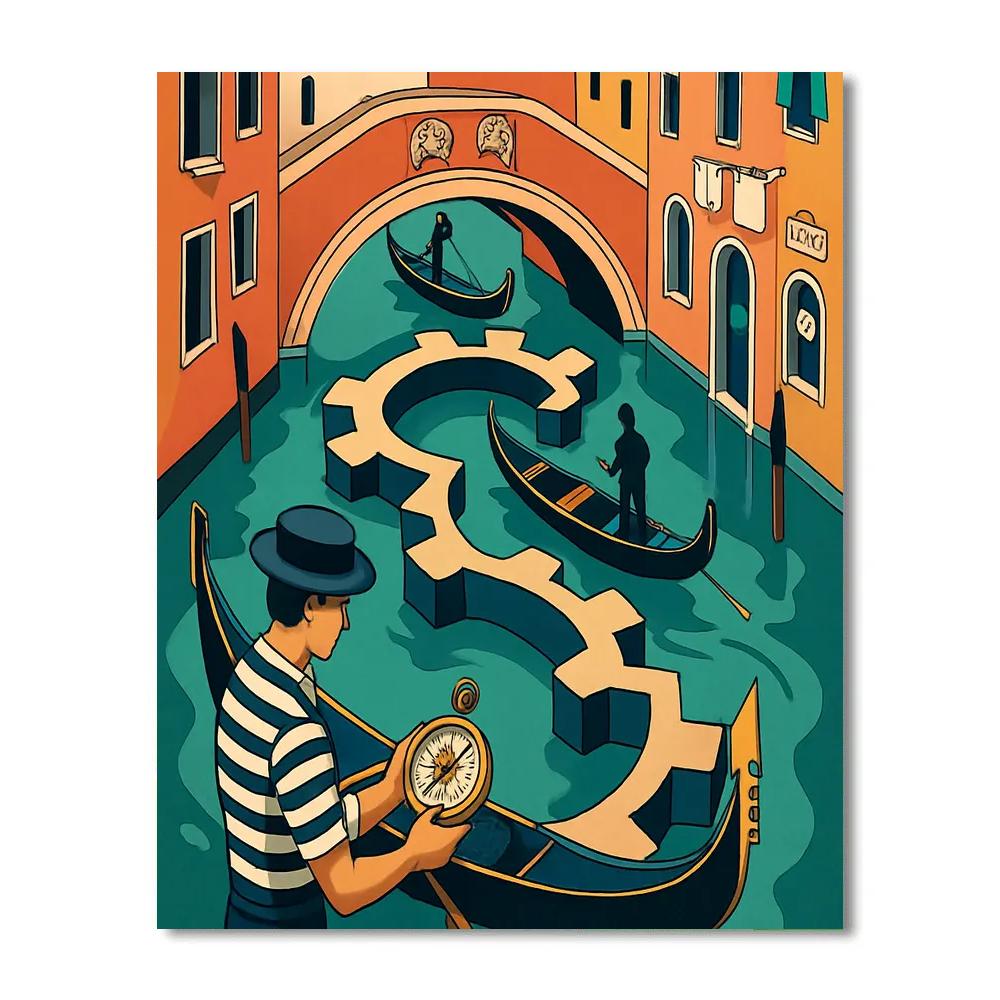 Clockwork Tide Venice Canals Number painting