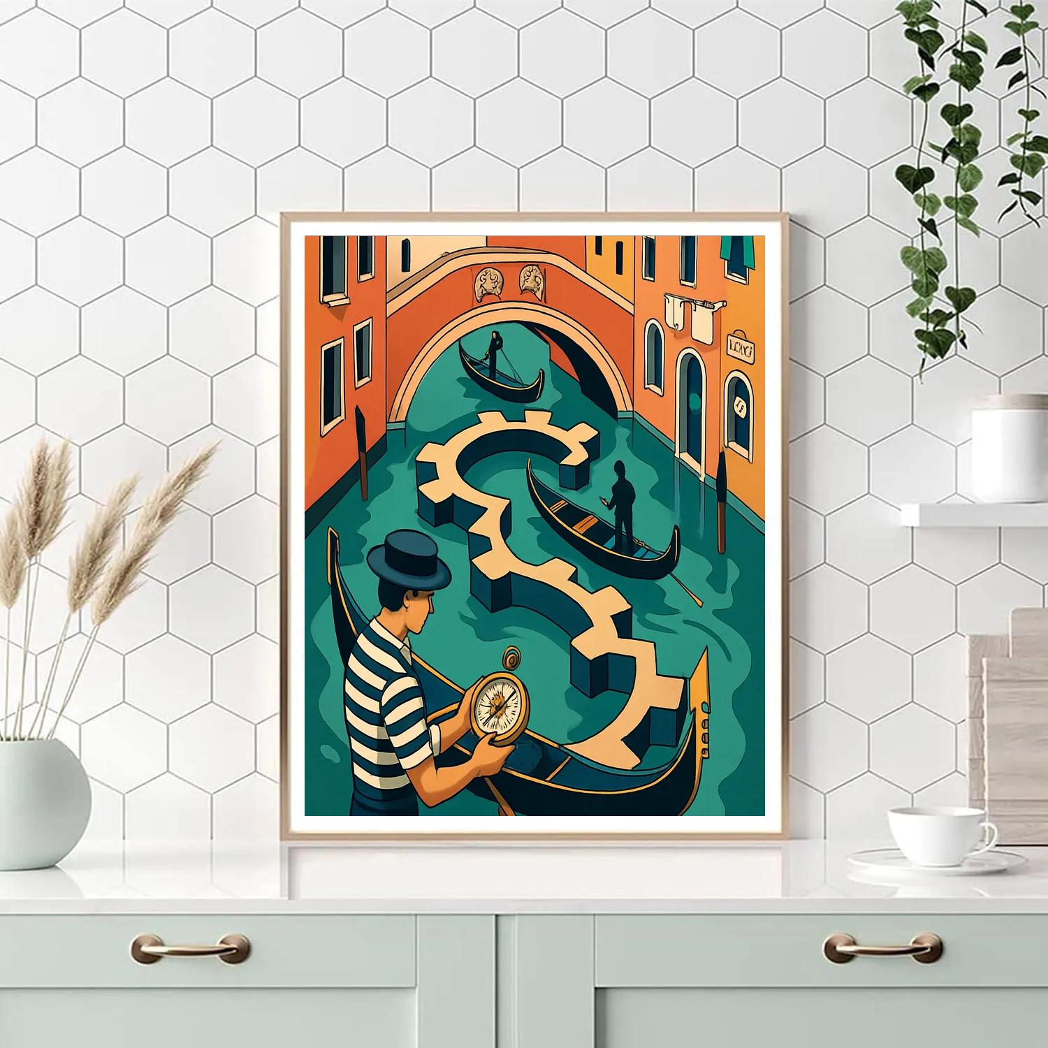 Clockwork Tide Venice Canals Number painting