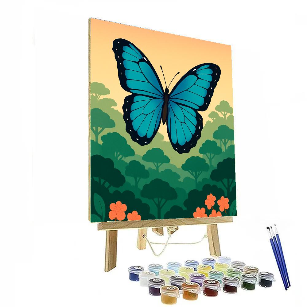 Butterfly Symphony In The Rainforest Canopy Painting by numbers kit