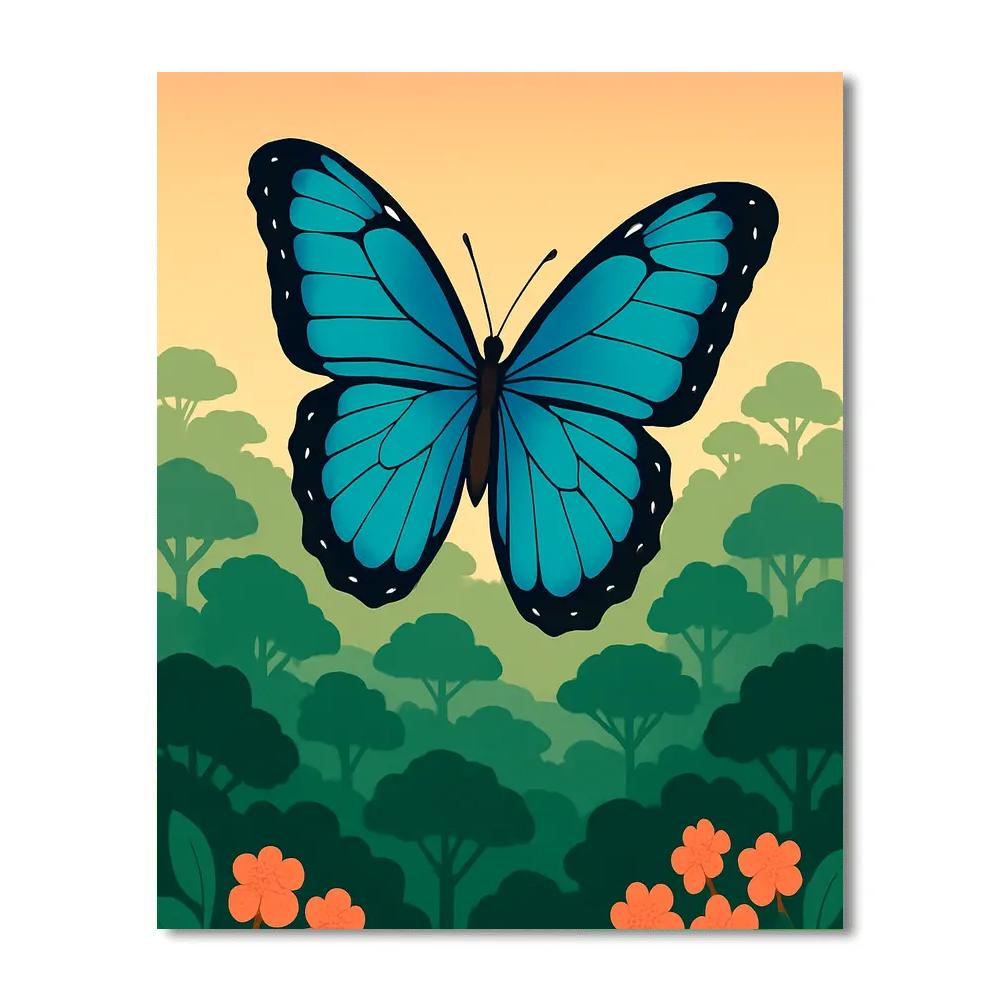 Butterfly Symphony In The Rainforest Canopy Painting by numbers kit