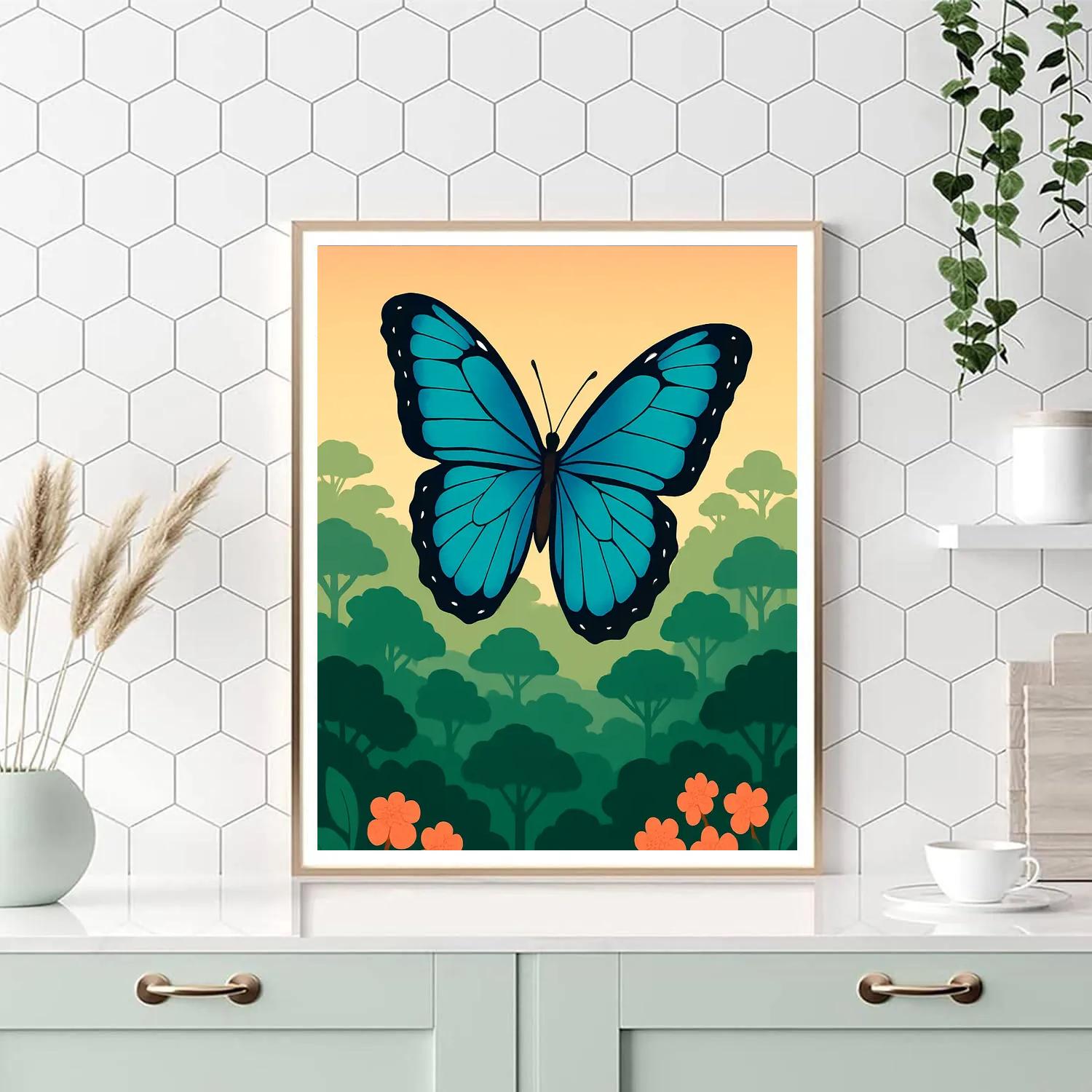 Butterfly Symphony In The Rainforest Canopy Painting by numbers kit