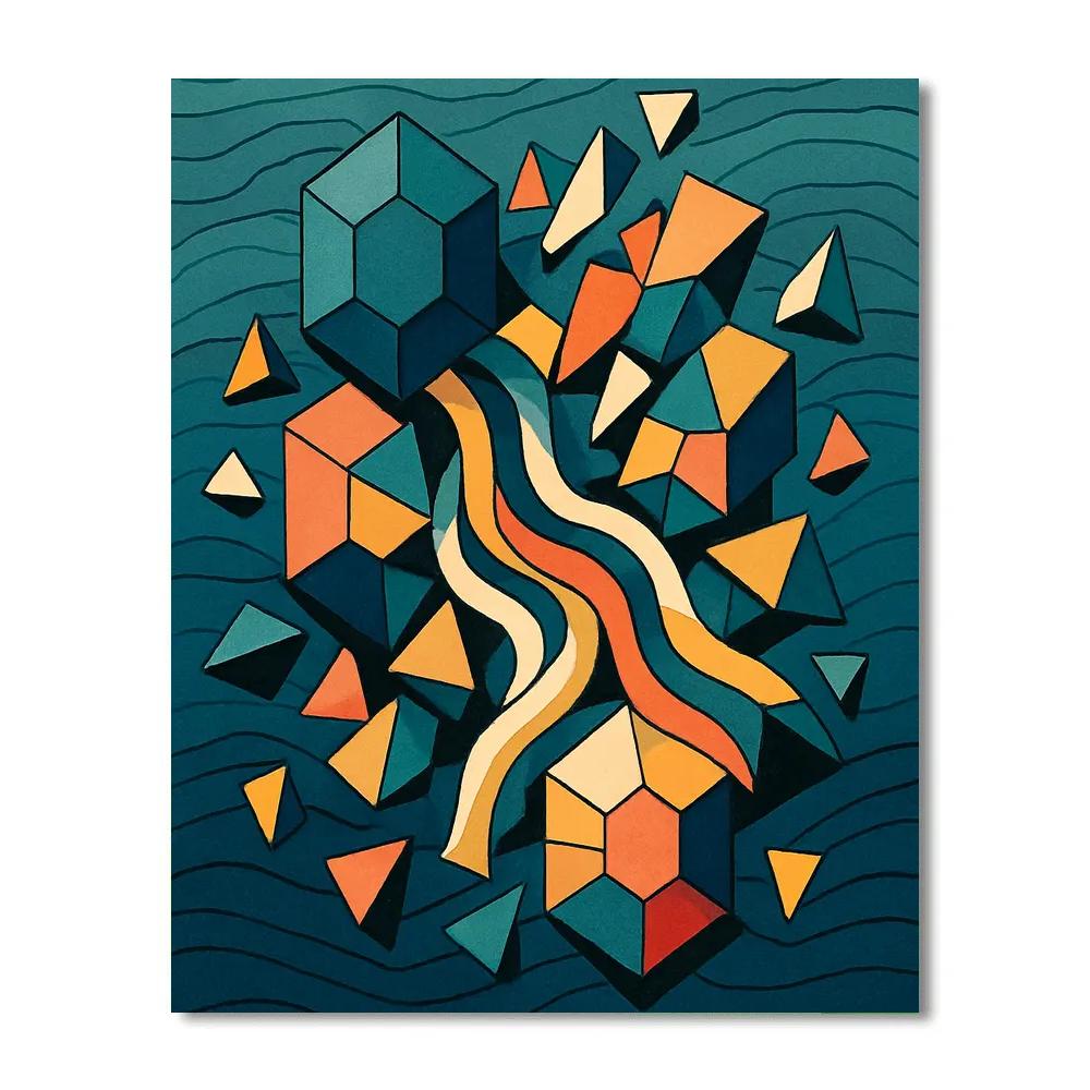 Prismatic Tectonics In Abstract Paint by numbers kits