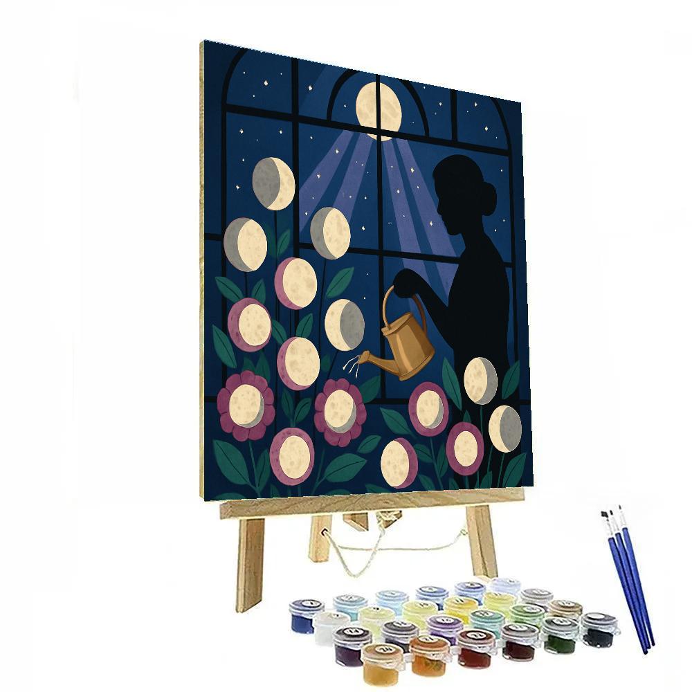 Garden Where Moon Phases Bloom Painting by numbers kit