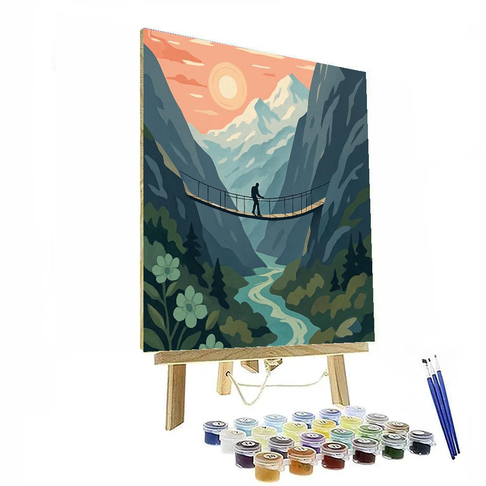 Sky Bridge Over A Mountain Bloom Paint by numbers art