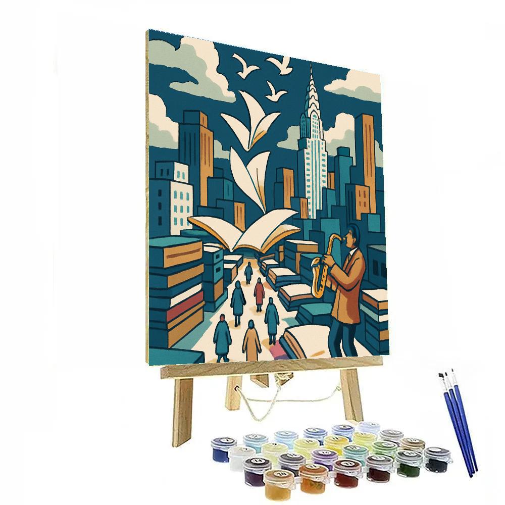 New York Sky Library Rooftop Parade paint by numbers