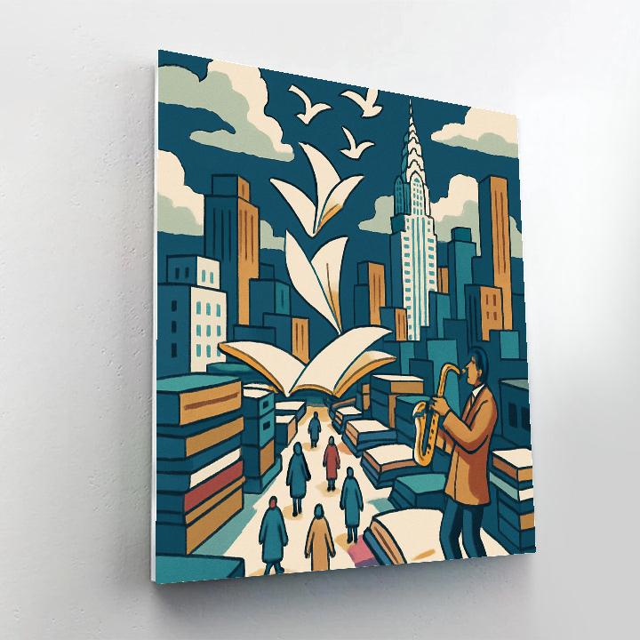 New York Sky Library Rooftop Parade paint by numbers