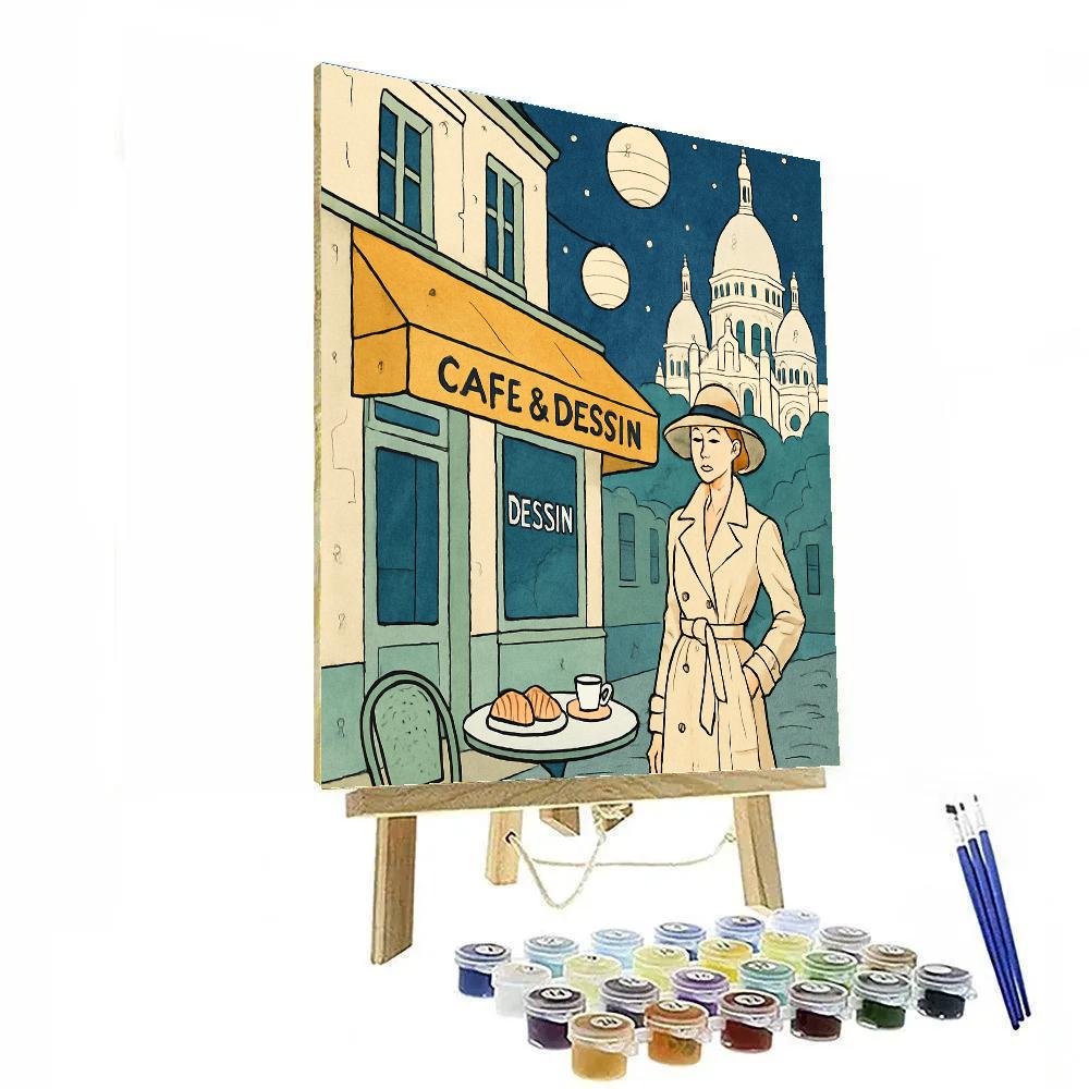 Paris Starlit Atelier Cafe paint by numbers