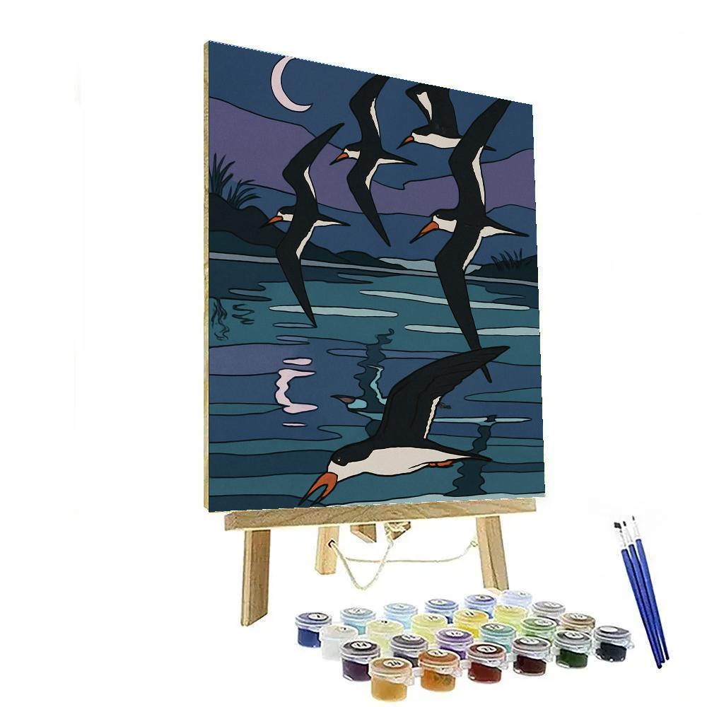 Sky Mirror With Birds Painting by numbers kit