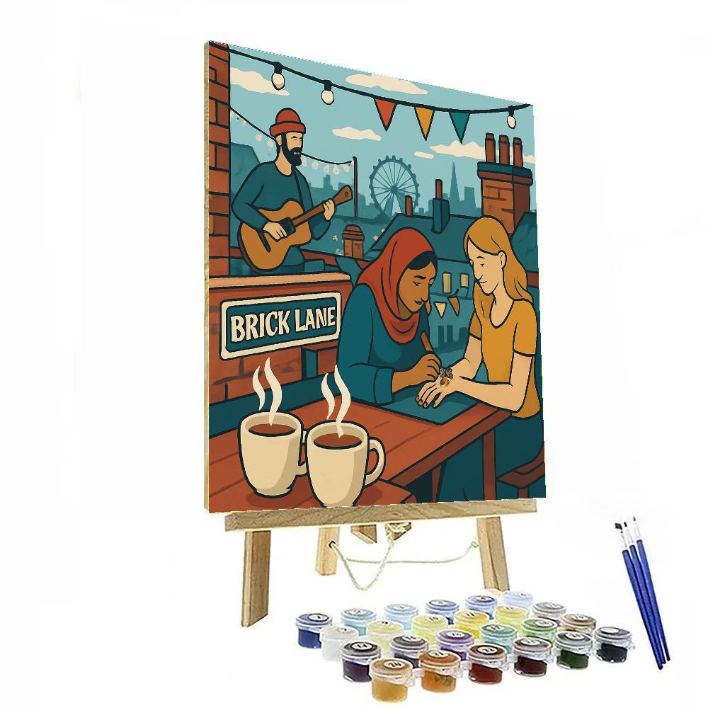 Tea Steam Over London Rooftops Number painting