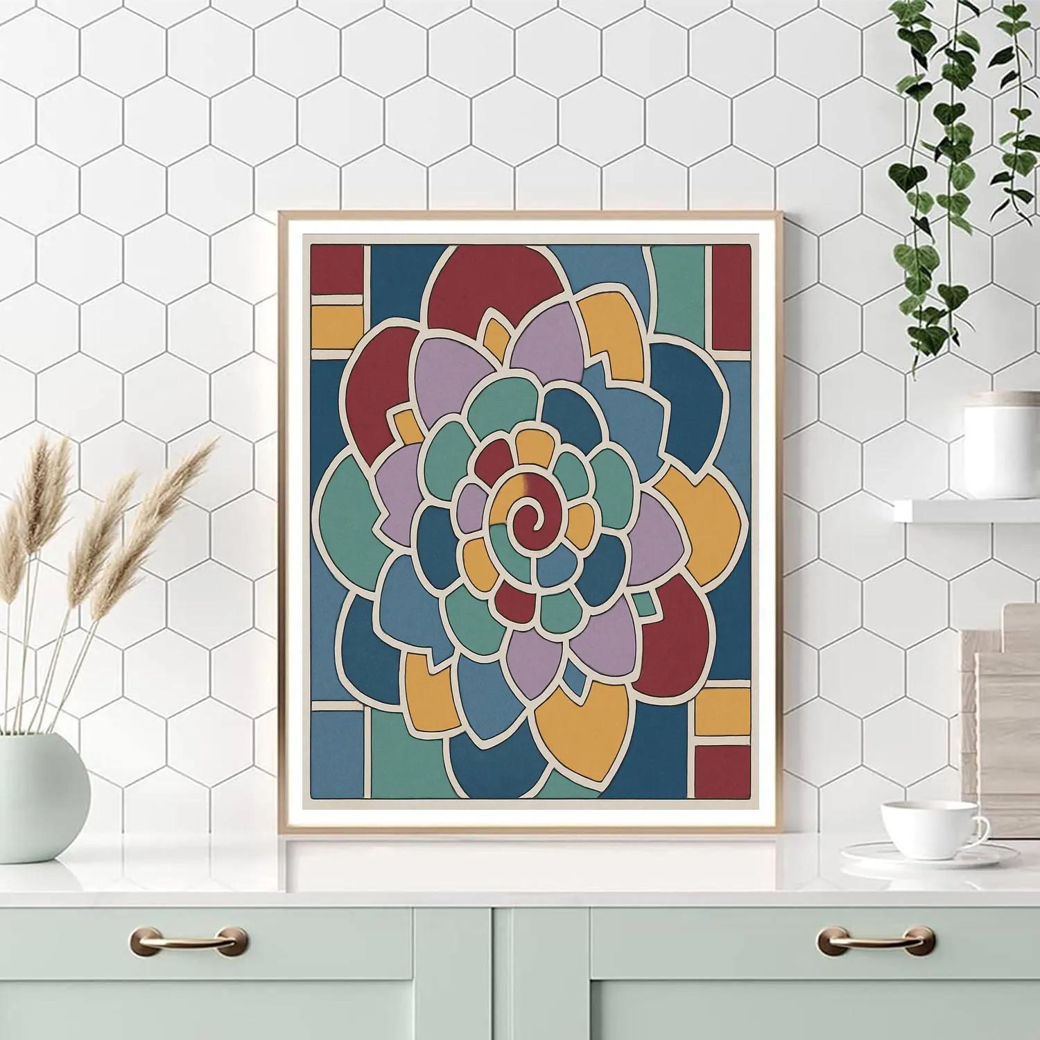 Abstract Lattice Bloom paint by number