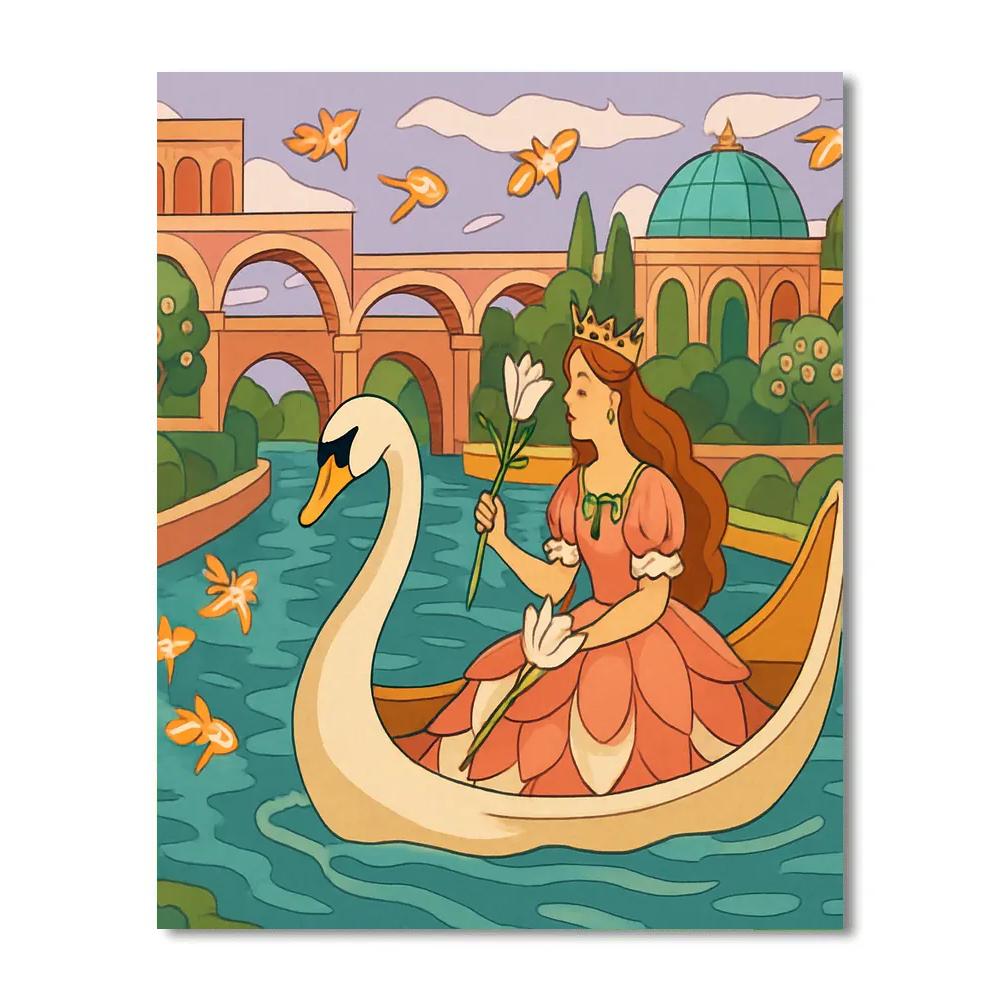 Gilded Canals With Princess In Bloom Paint by numbers kits