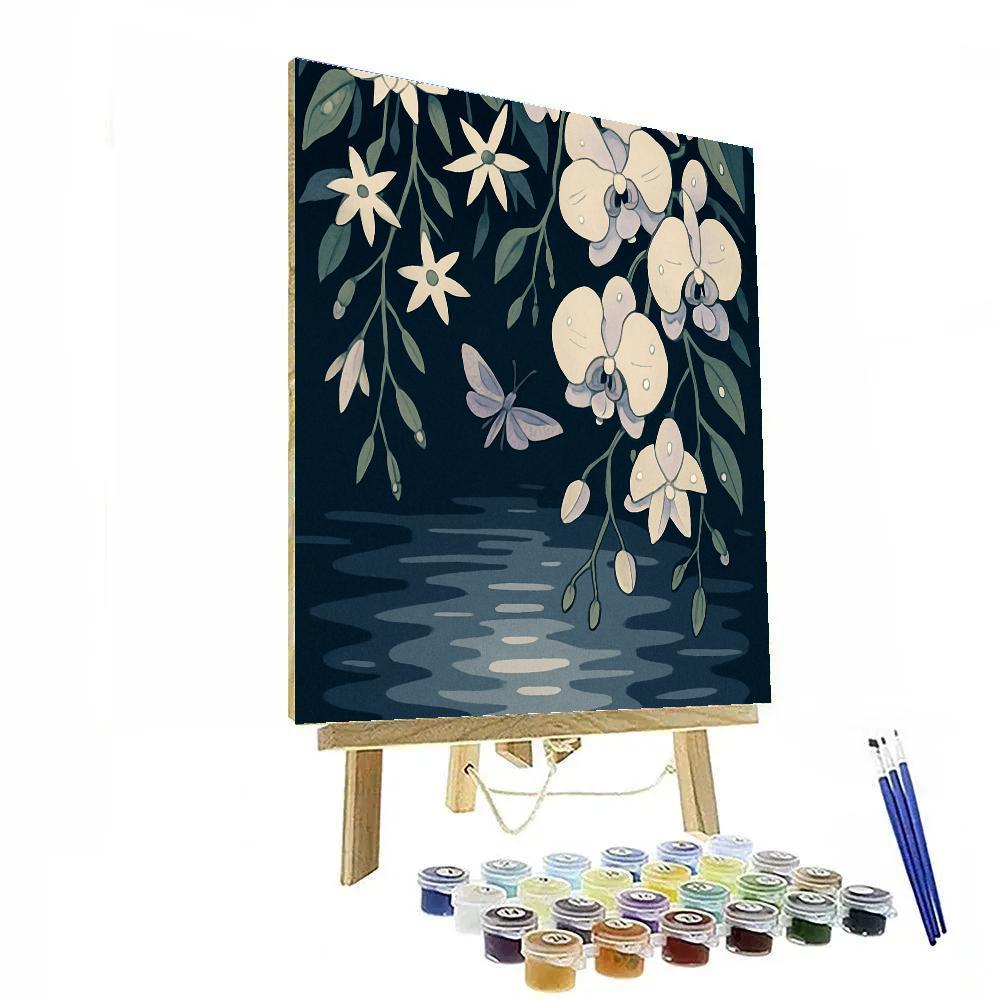 Moonlit Orchid Canopy Floral Painting by numbers kit