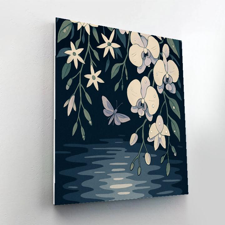 Moonlit Orchid Canopy Floral Painting by numbers kit