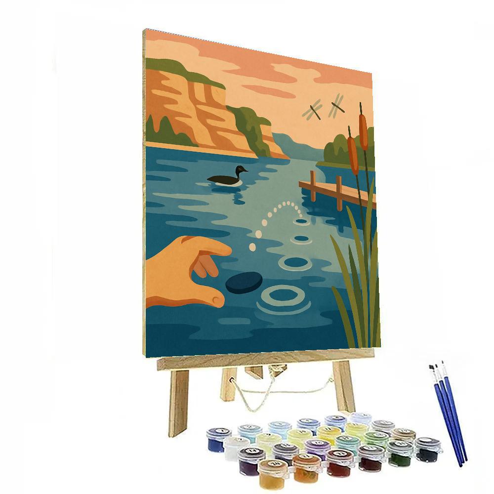 Stone Skipping Theater By The Lake paint by color
