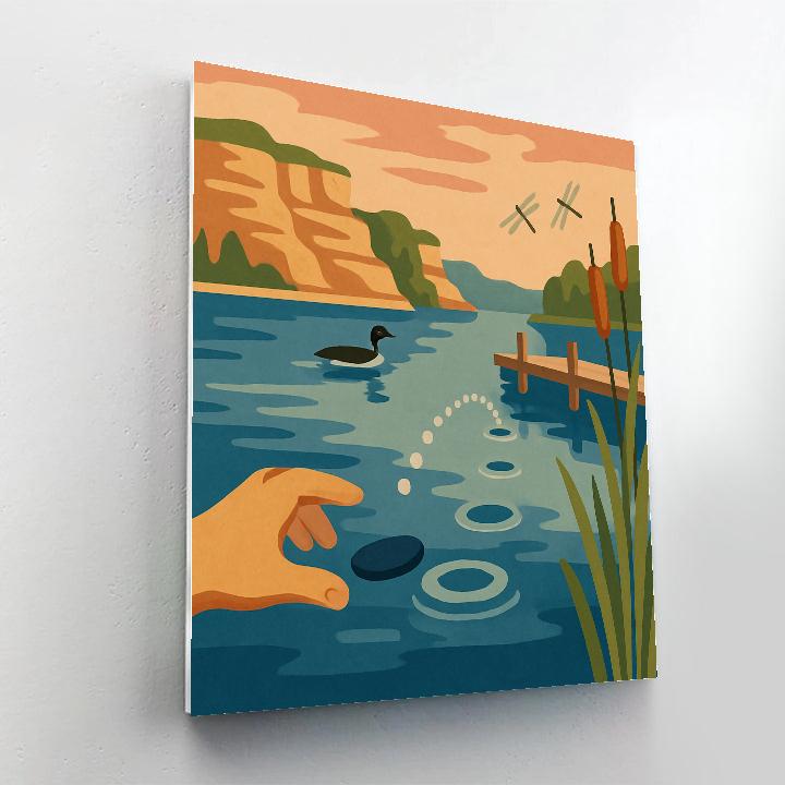 Stone Skipping Theater By The Lake paint by color