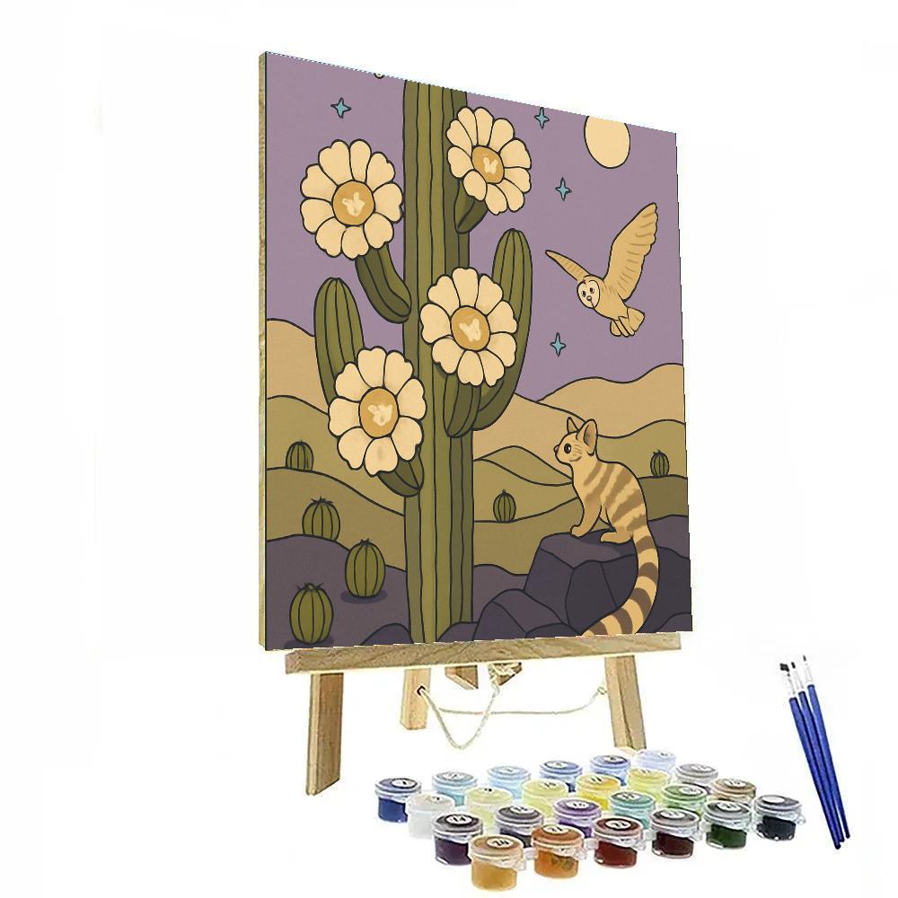 Desert Crafted Saguaro Bloom Festival paint by number