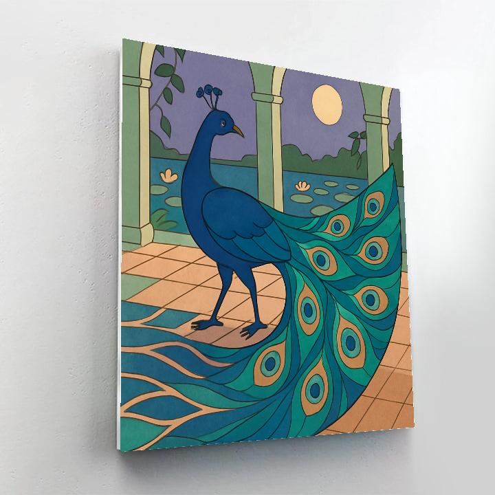 Garden Pavilion With Peacock Elegance Paint by numbers kits
