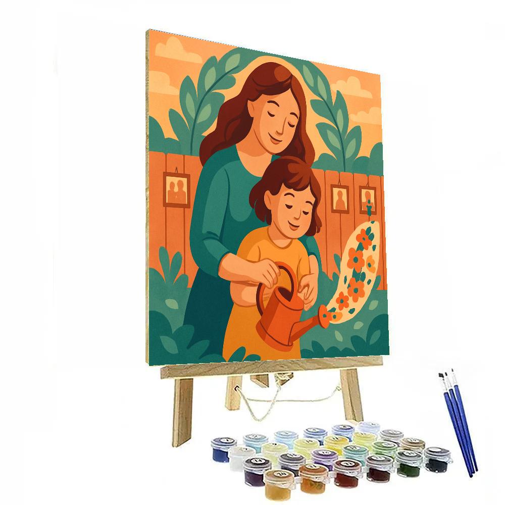 Garden Comet With Mother At The Center Paint by numbers art