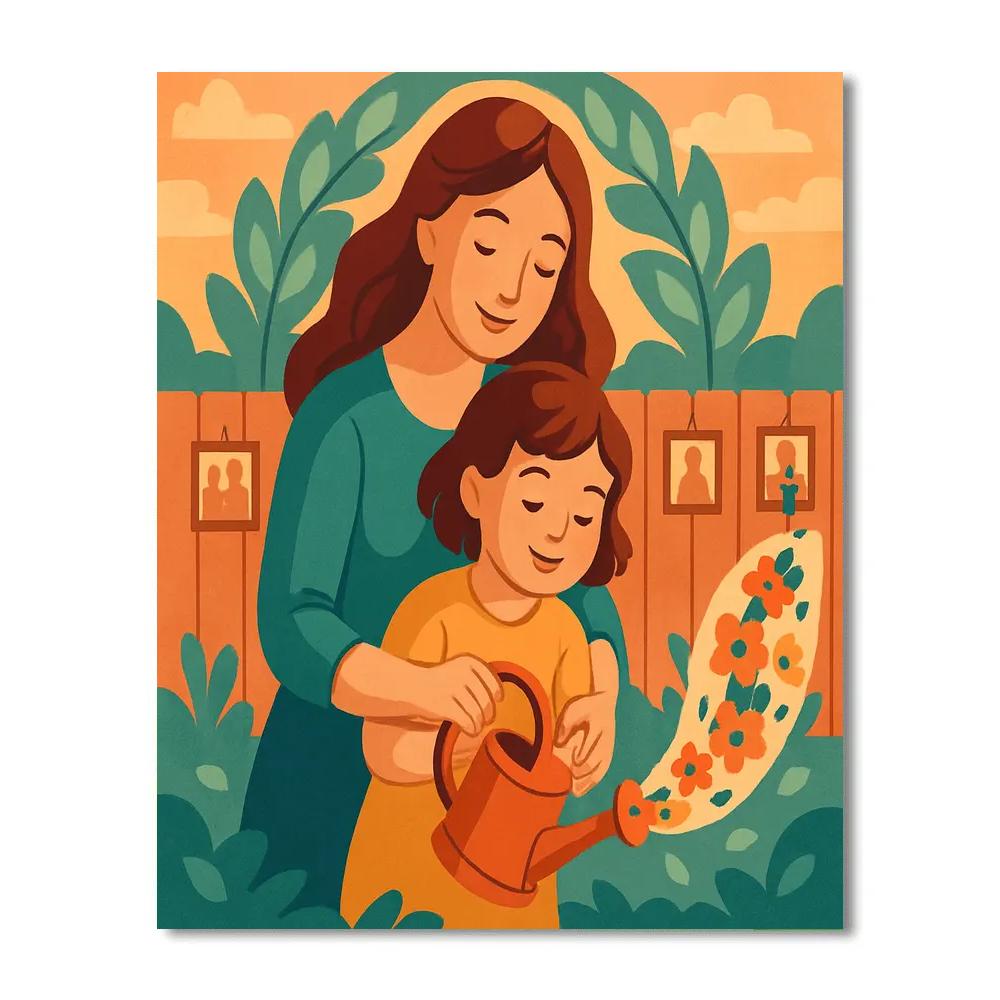 Garden Comet With Mother At The Center Paint by numbers art