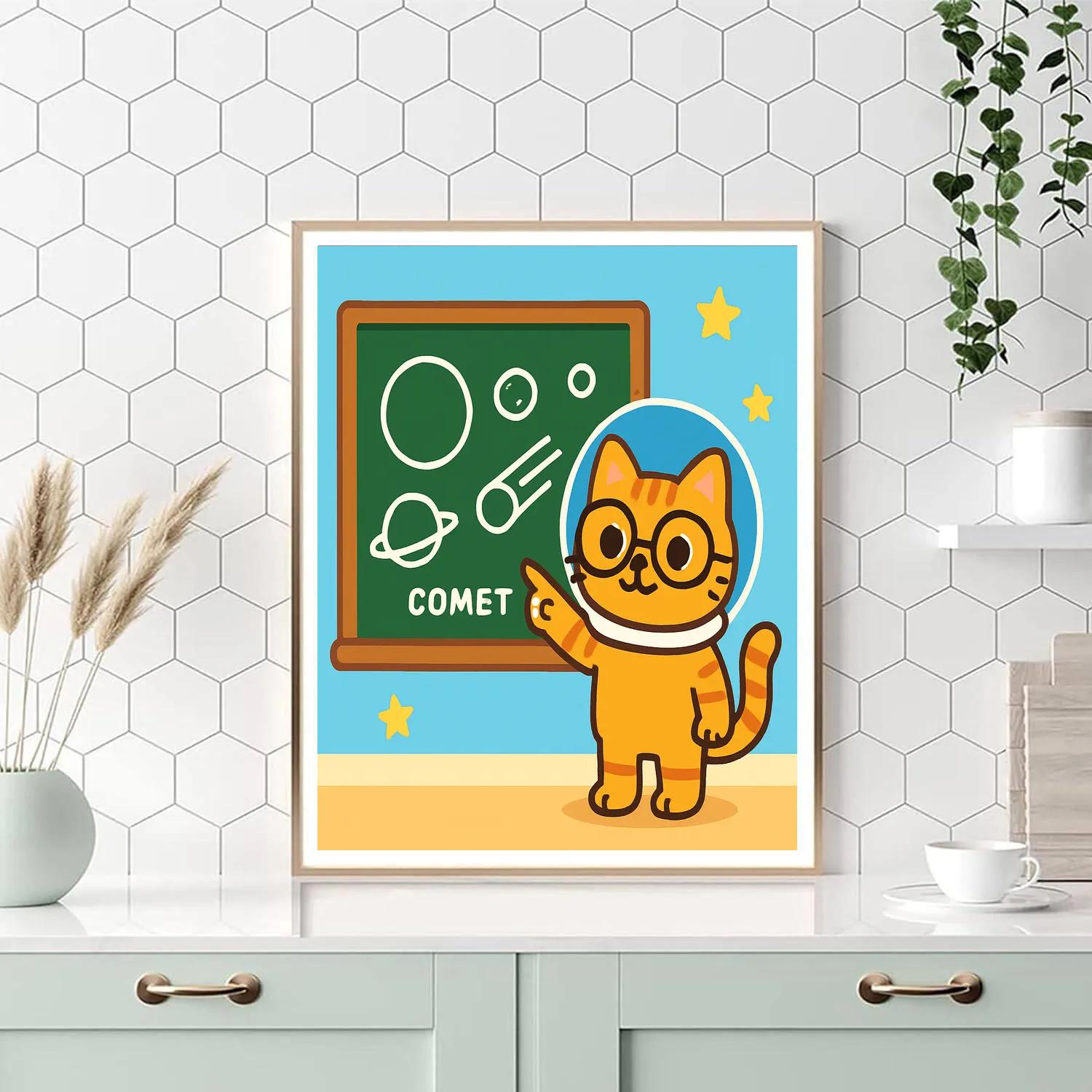 Comet Classroom Cat painting number kit