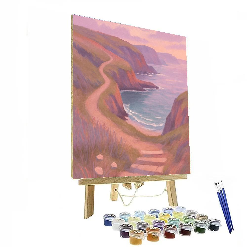 Lavender Tide Over Shellstone Cliffs Number painting