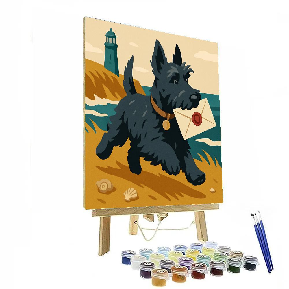 Highland Rescue Dog Postcard Run DIY paint by numbers