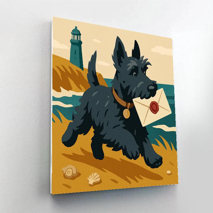 Highland Rescue Dog Postcard Run DIY paint by numbers