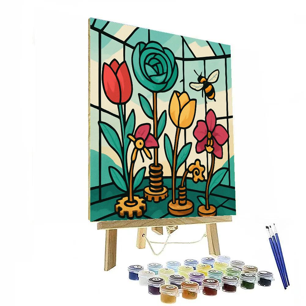 Clockwork Conservatory Flowers painting number kit