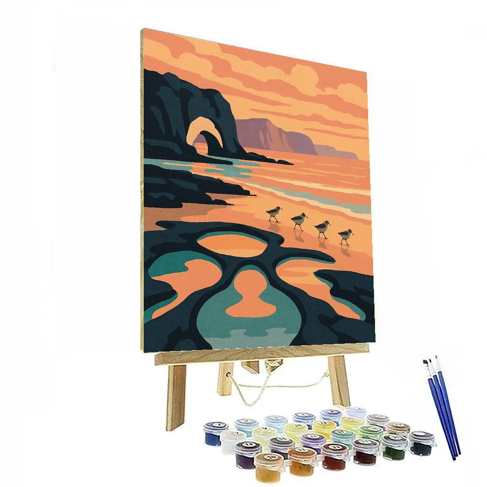 Tidepool Cathedral Landscape painting number kit