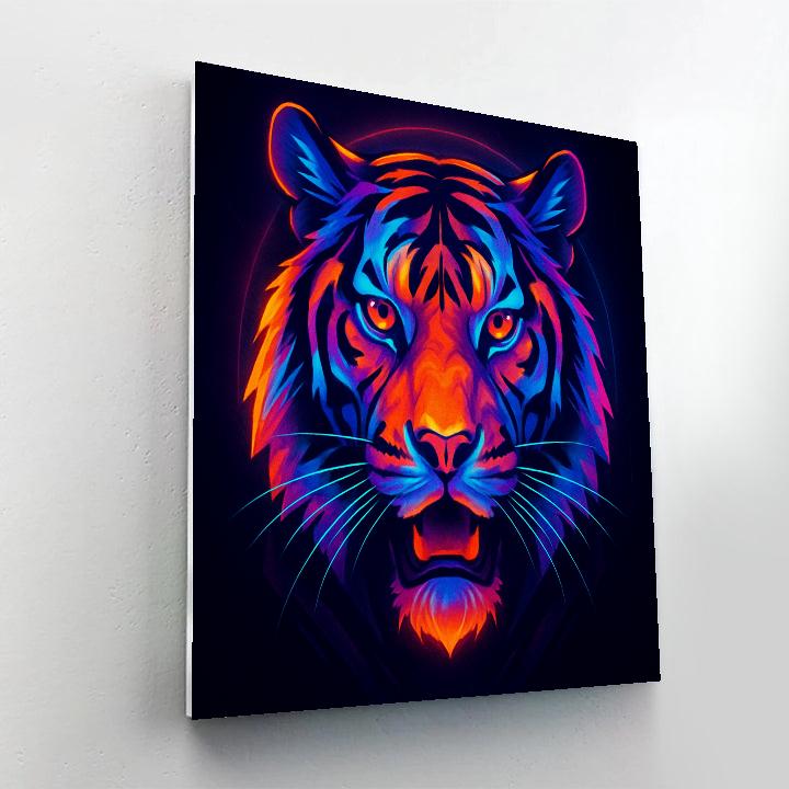 Neon Tempest Tiger painting number kit