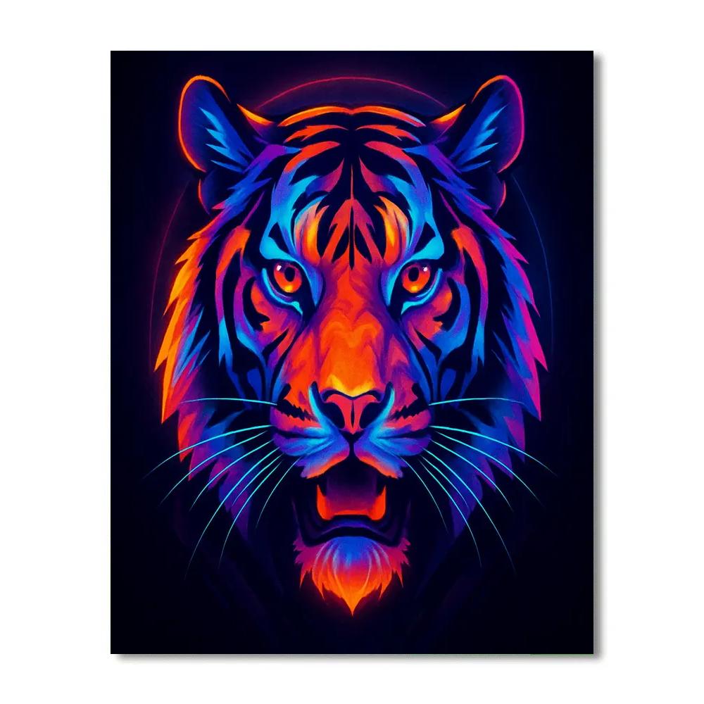 Neon Tempest Tiger painting number kit