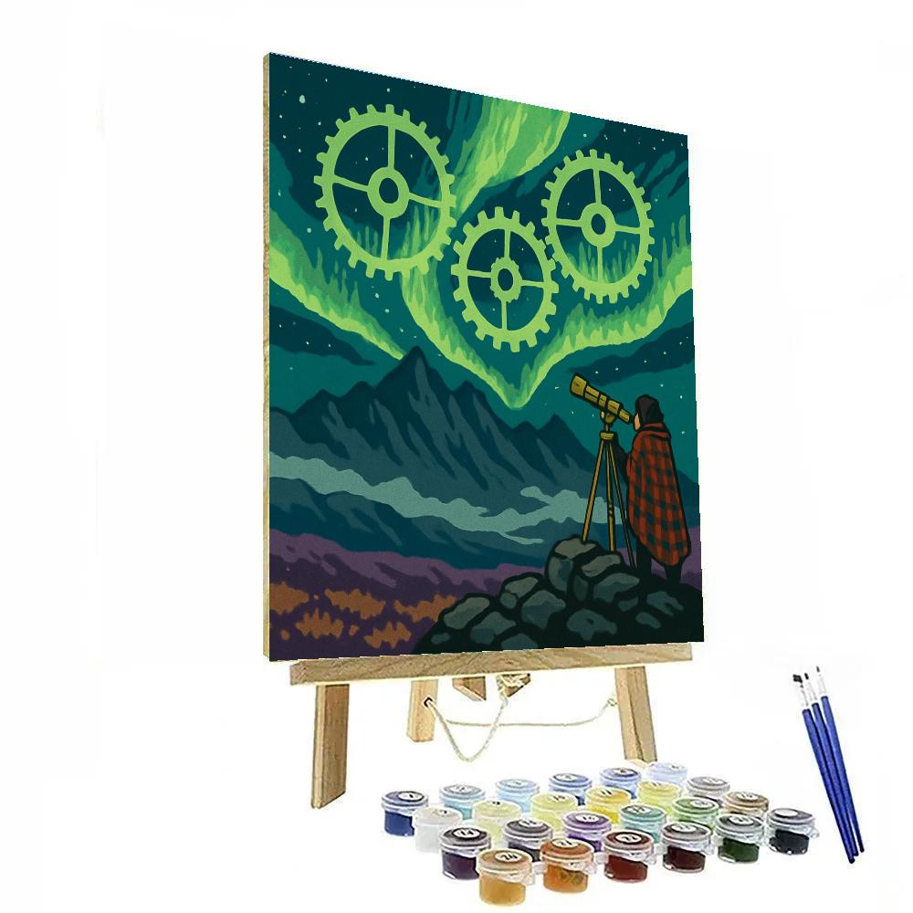 Clockwork Aurora Over Scotland DIY paint by numbers