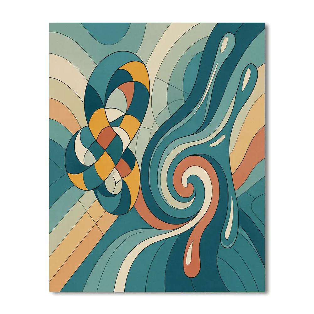 Tidal Lattice In Abstract Motion Numbered painting kits