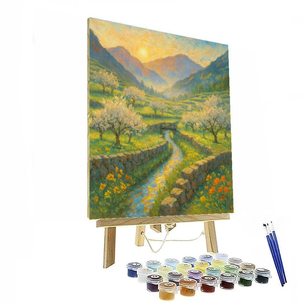 Sunlit Terraces Of The Hidden Valley Orchard Paint by numbers kits