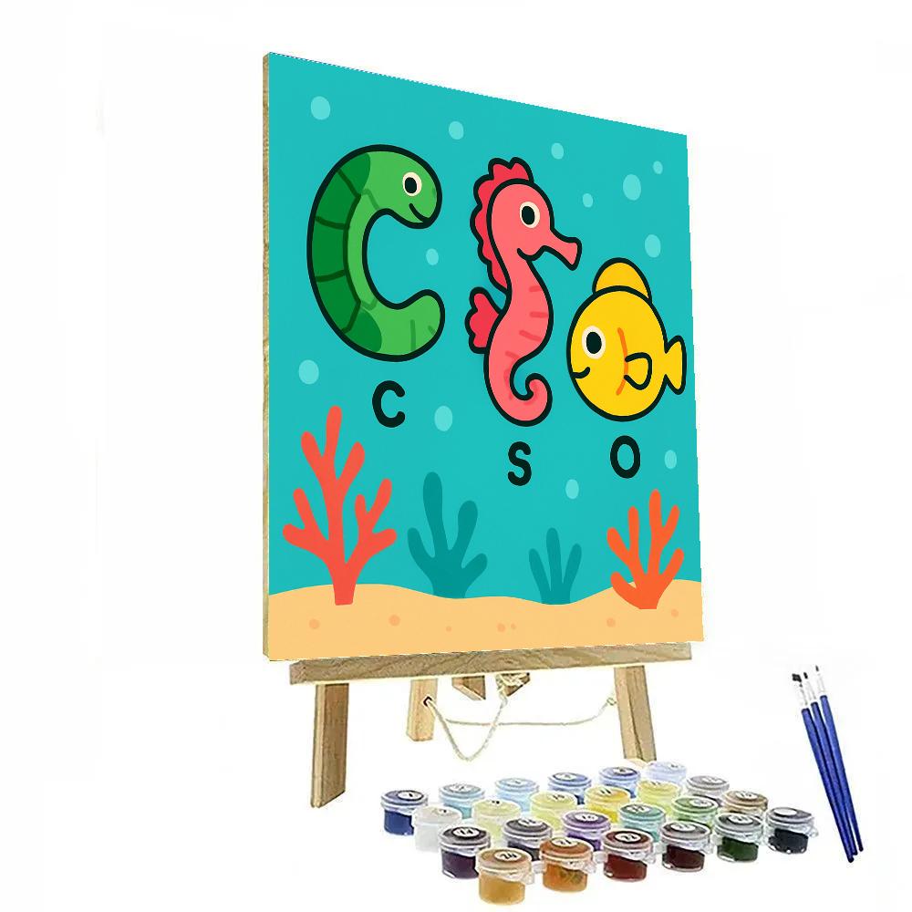 Coral Reef Alphabet Parade Painting by numbers kit