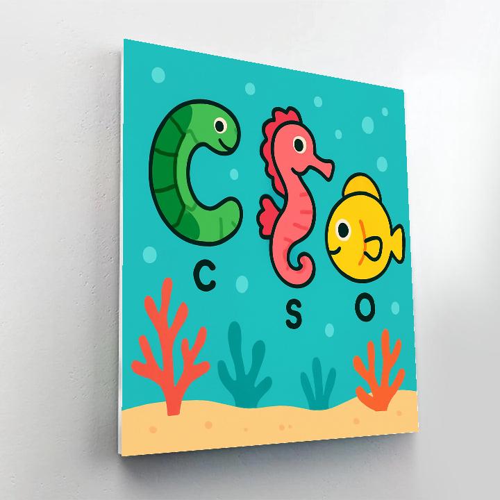 Coral Reef Alphabet Parade Painting by numbers kit