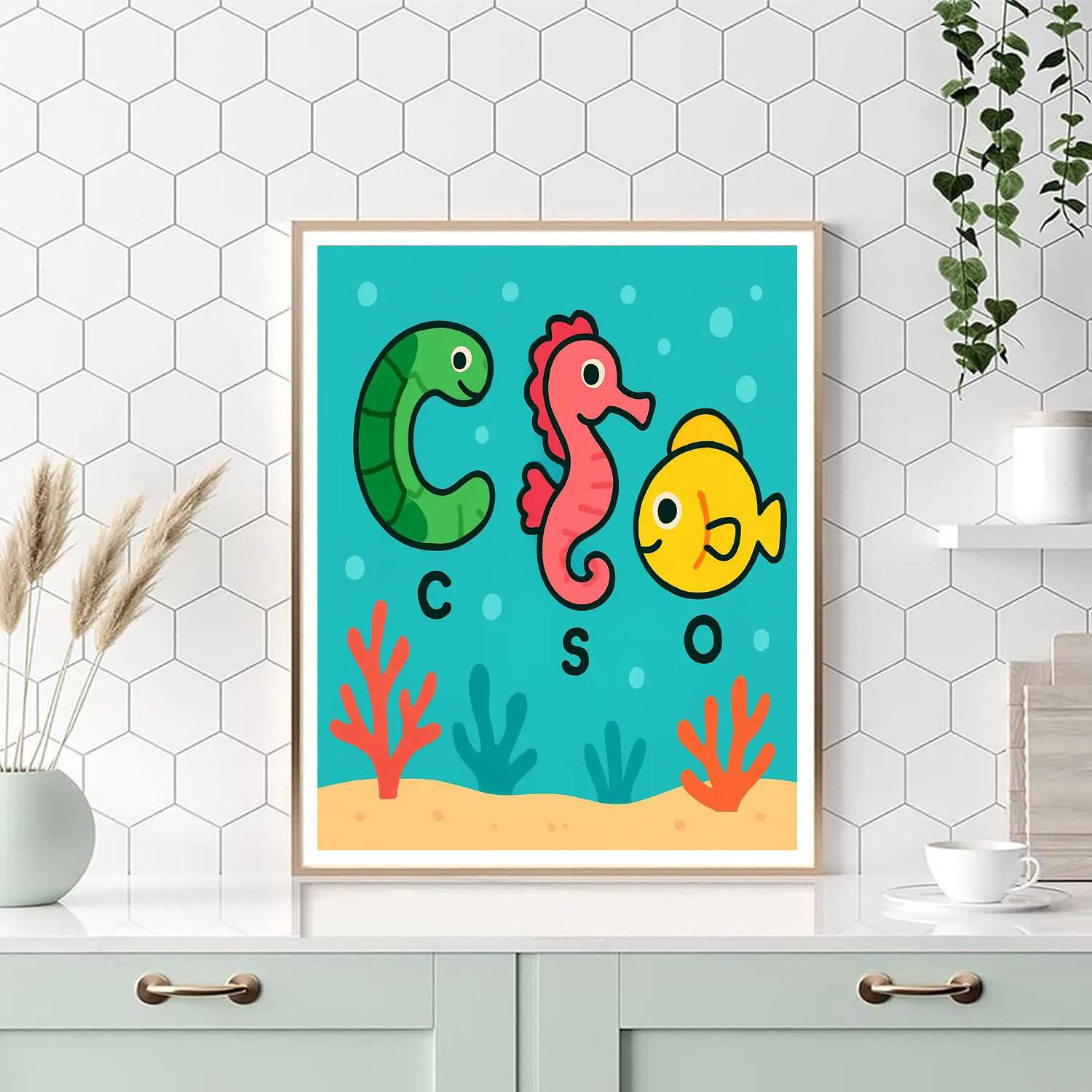 Coral Reef Alphabet Parade Painting by numbers kit