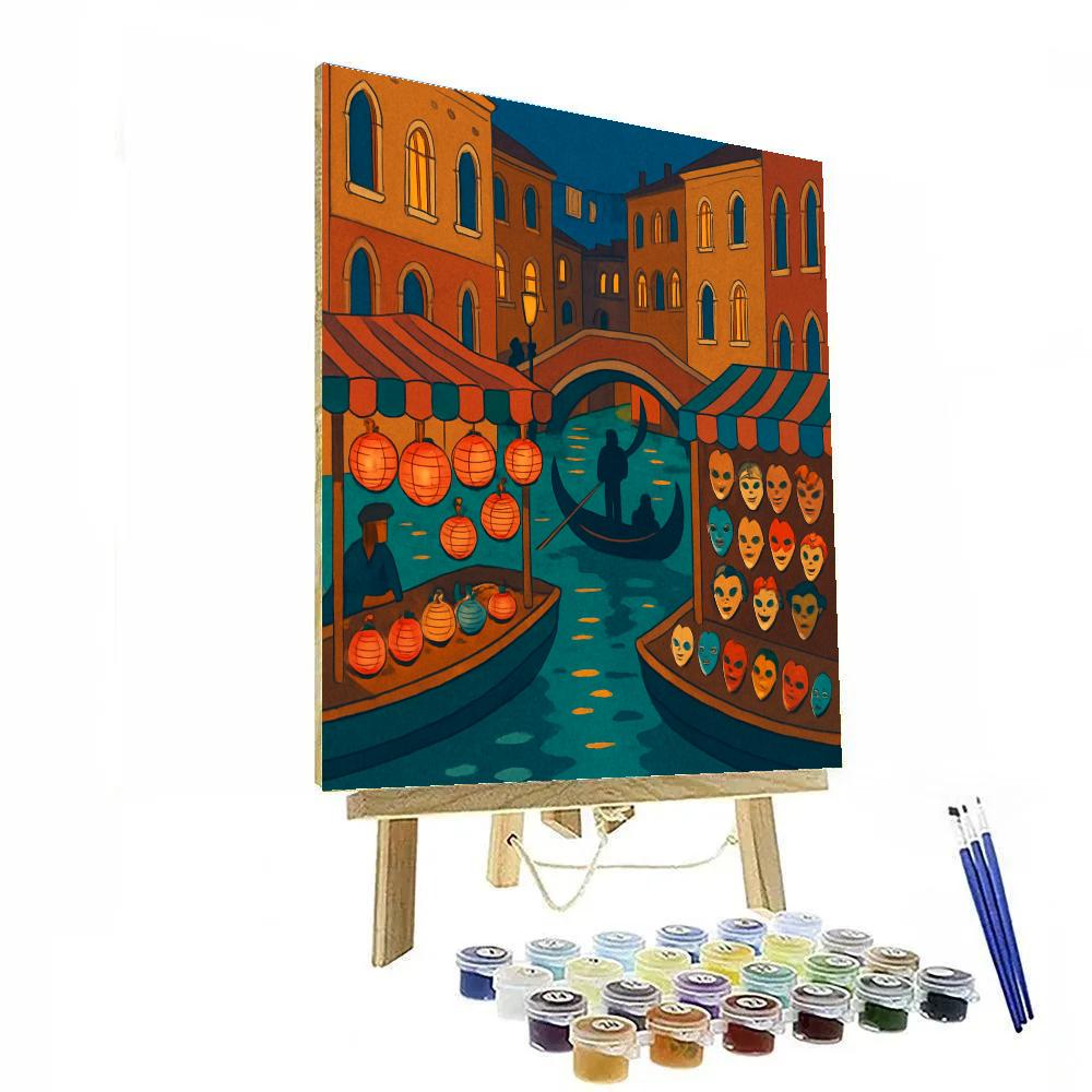 Venice Lantern Canal Market Painting by numbers kit