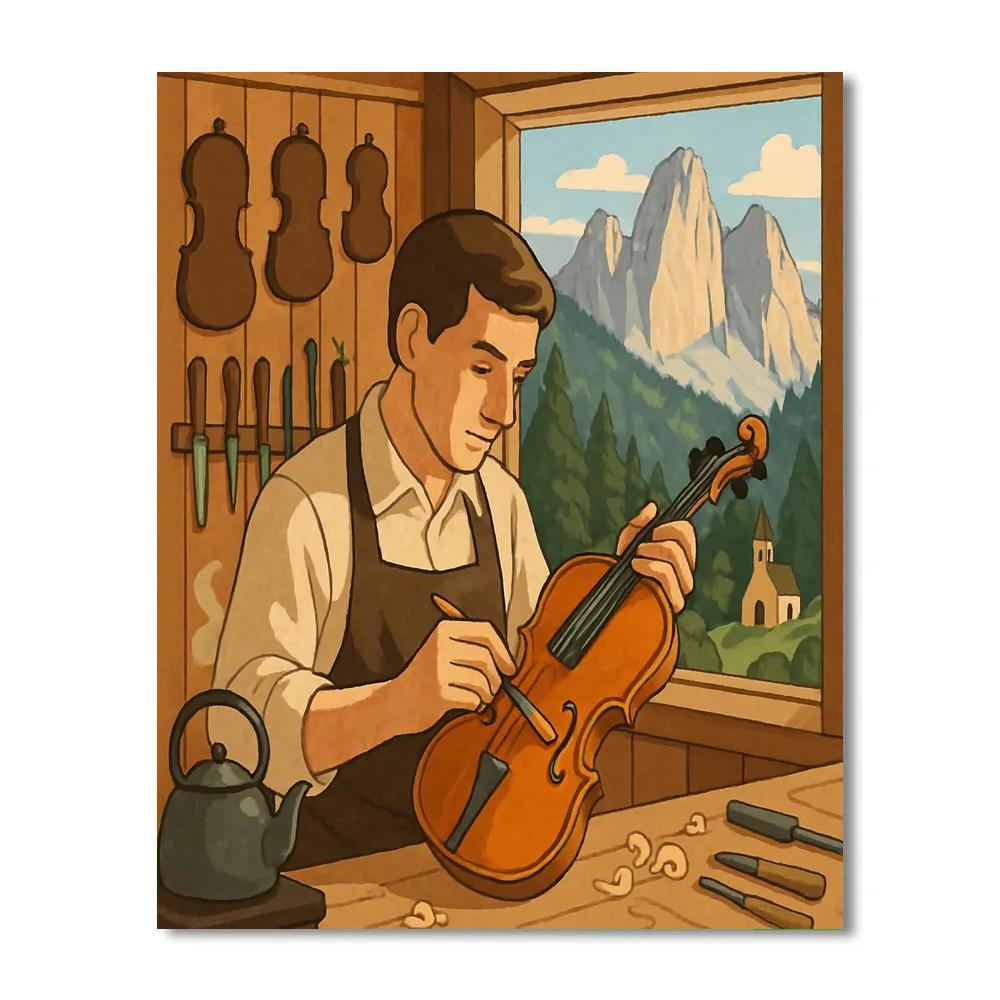 Alpine Luthier Workshop In Italy Numbered painting kits