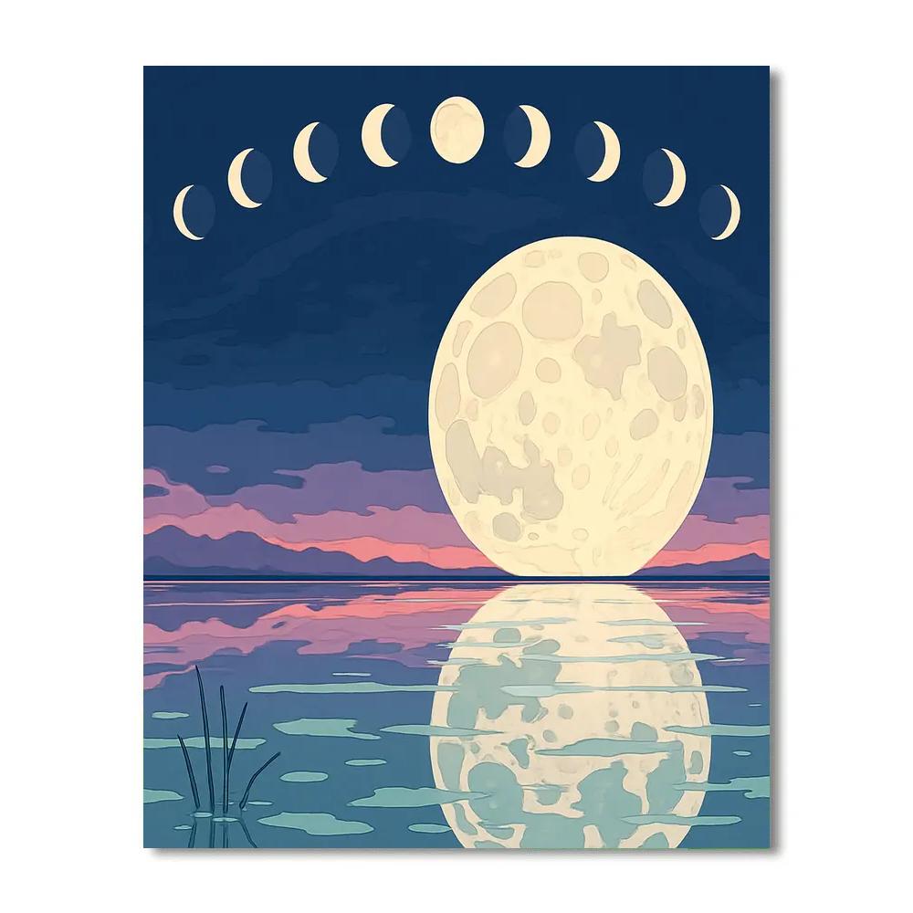 Salt Flats Under Moonlight Paint by numbers art