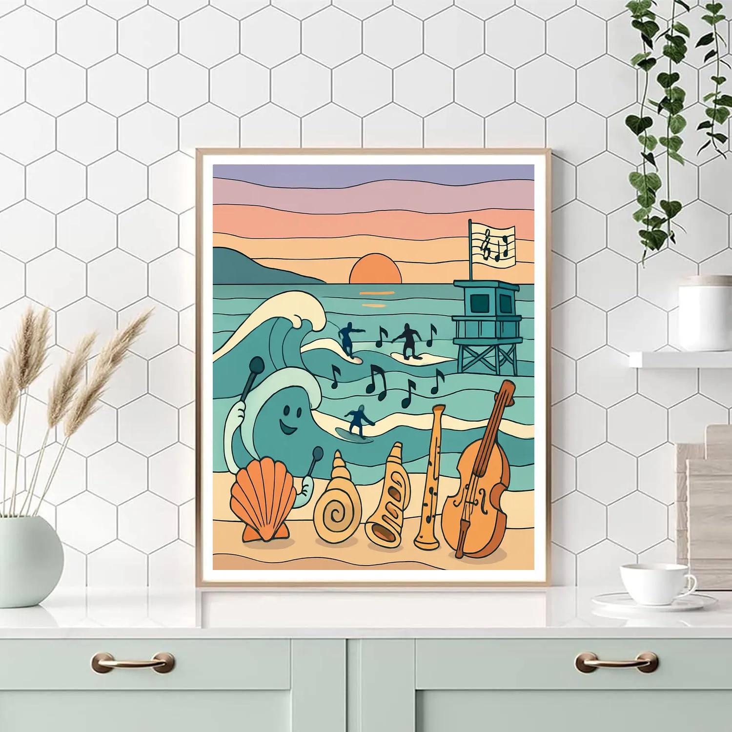 Tidal Orchestra Beach Scene Number painting