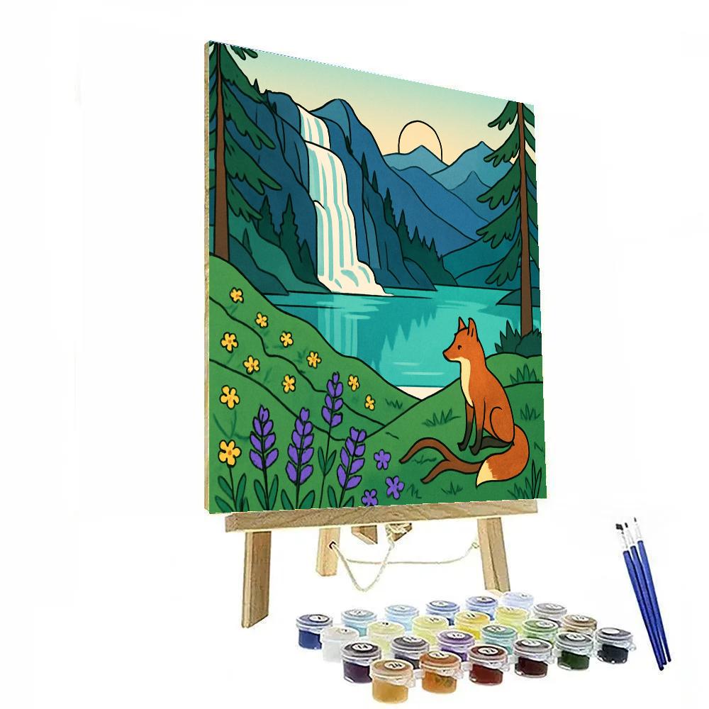 Meadow With Landscape Lightfall painting number kit