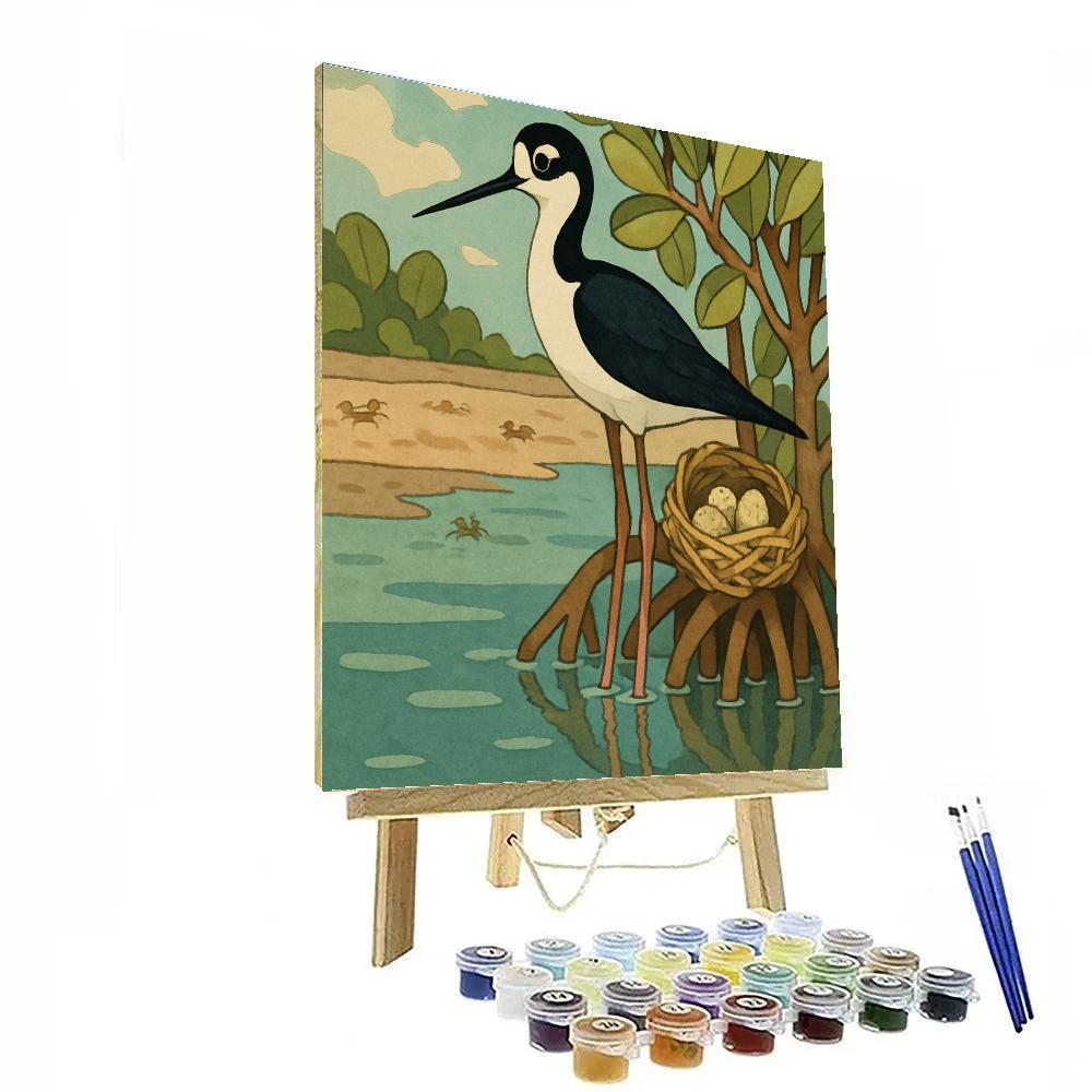 Birds Nest Of The Mangrove Stilt Sentinel paint by color